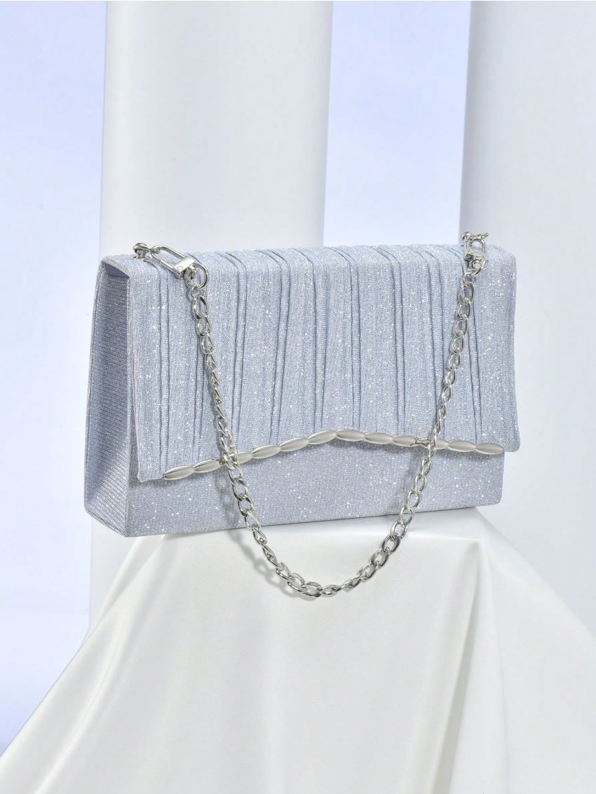 Glitter Flap Square Bag Small Glamorous