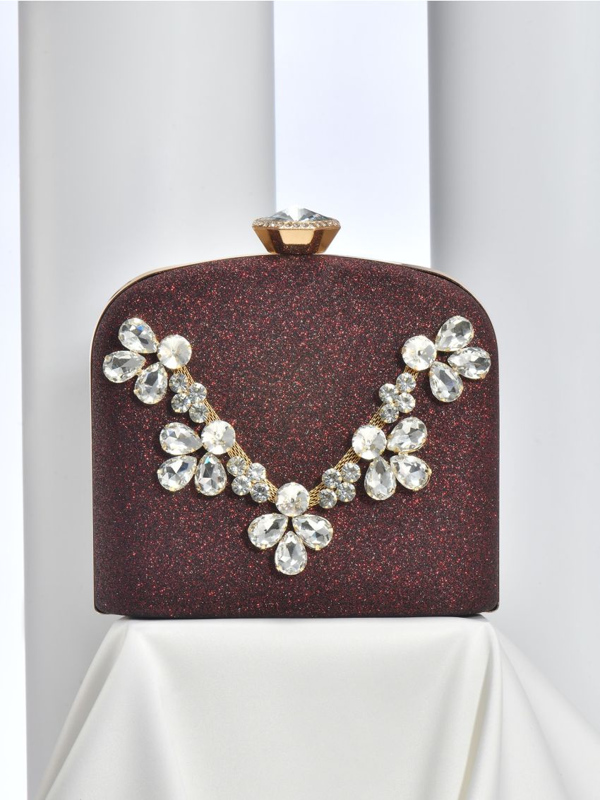 Glitter Rhinestone Decor Box Bag Glamorous Mini