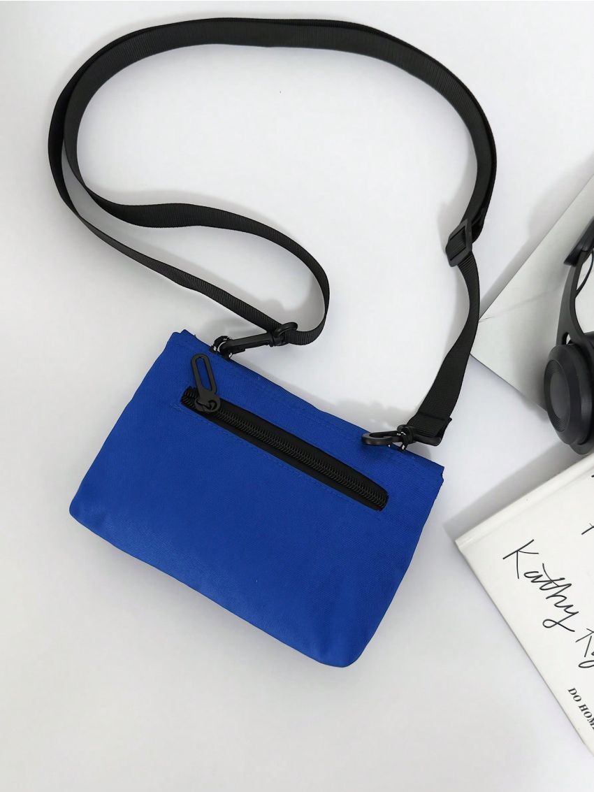 Letter Graphic Envelope Bag Mini Flap Blue Waterproof