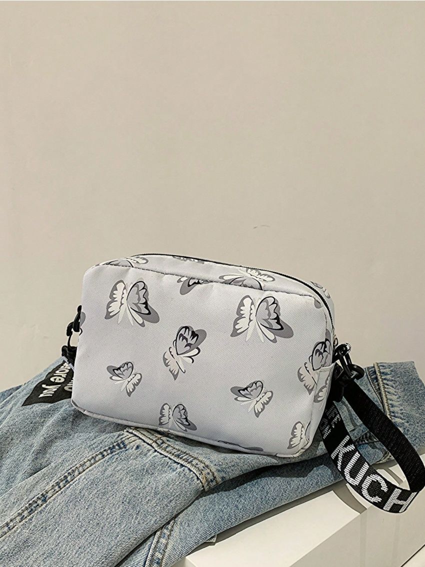 Women Pure Color Butterfly Crossbody Bag Casual All-match Ladies Mini Crossbody Bag