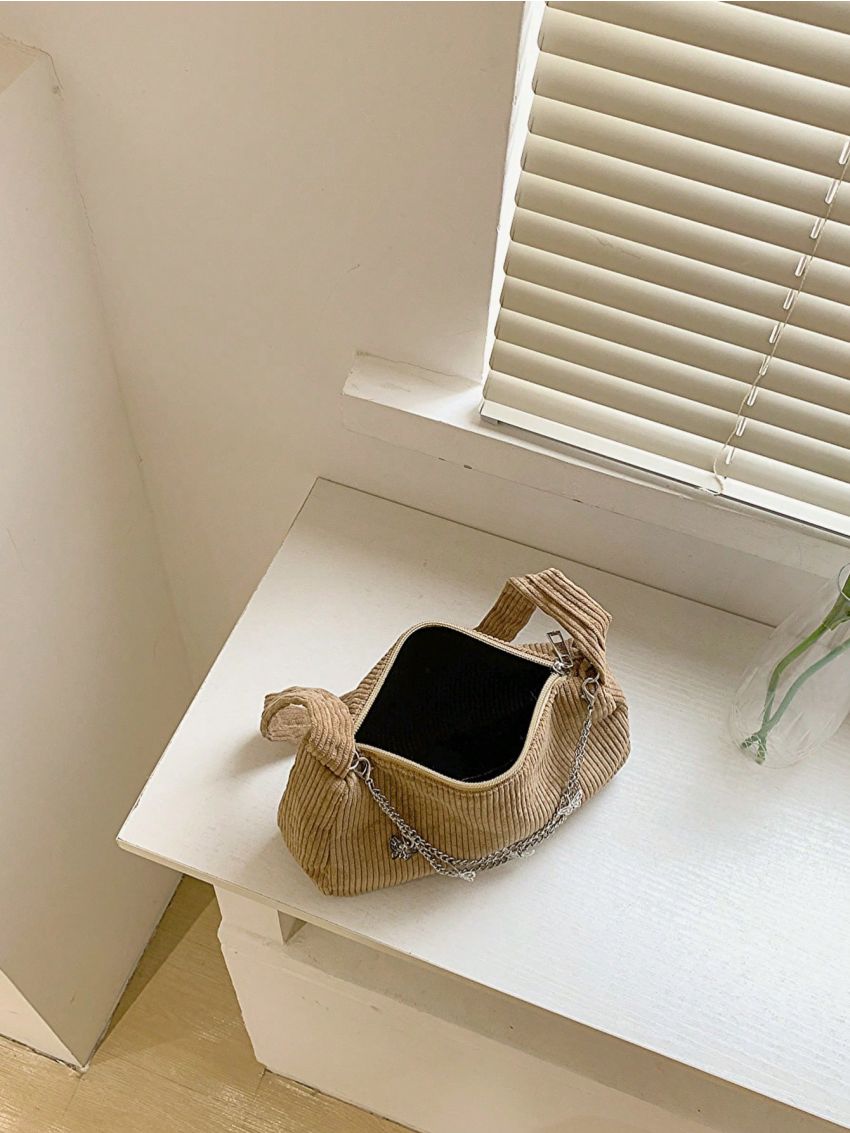 Fashion Women Butterfly Chain Shoulder Bag Pure Color Casual All-match Underarm Bag