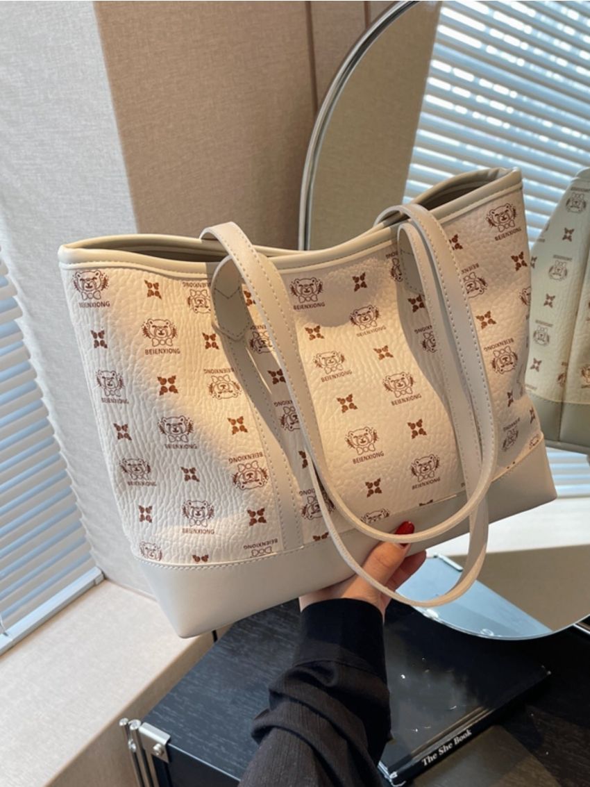 Cartoon Graphic Shoulder Tote Bag Small Double Handle