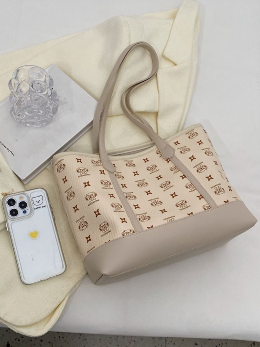 Cartoon Graphic Shoulder Tote Bag Small Double Handle