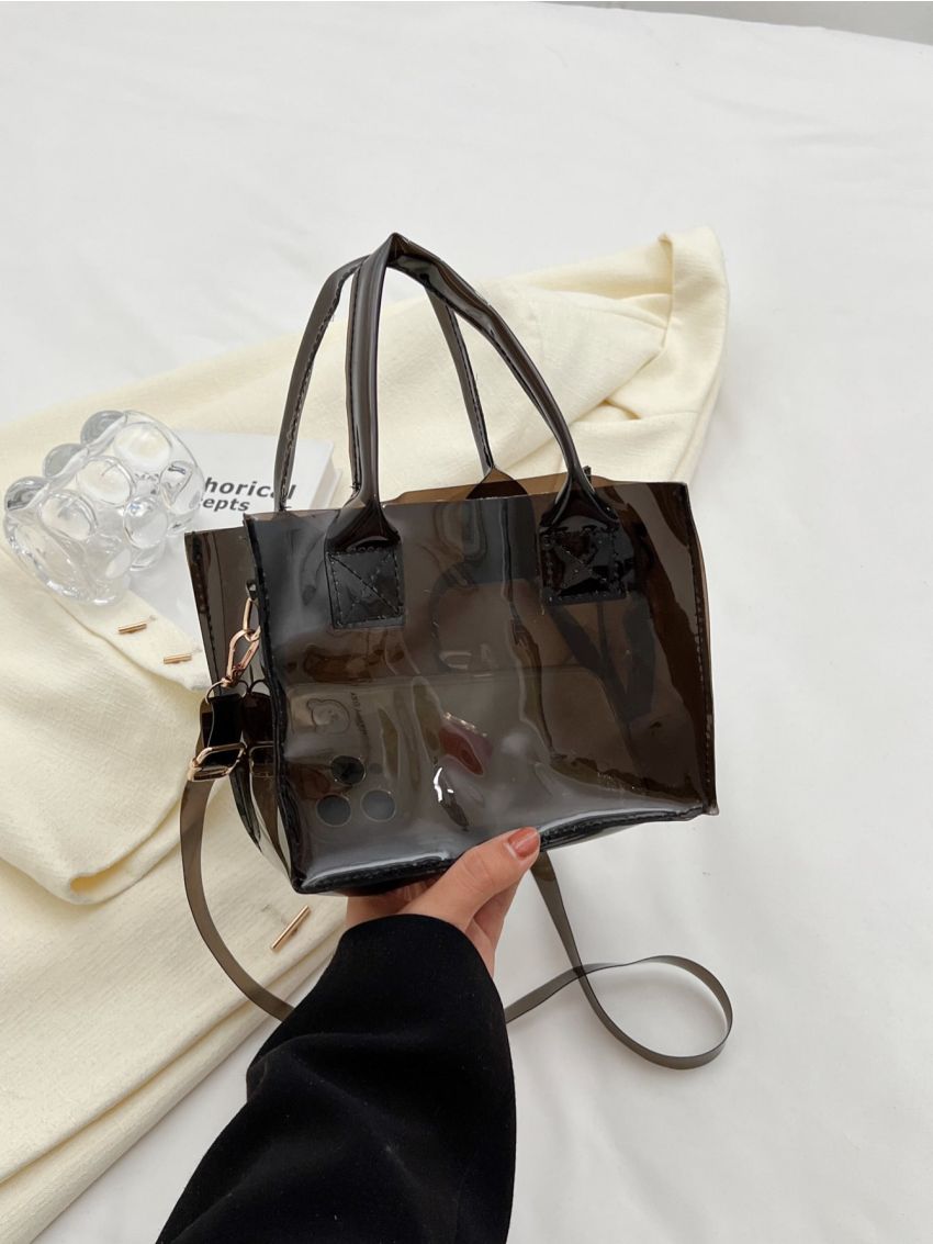 Mini Square Bag Double Handle PVC