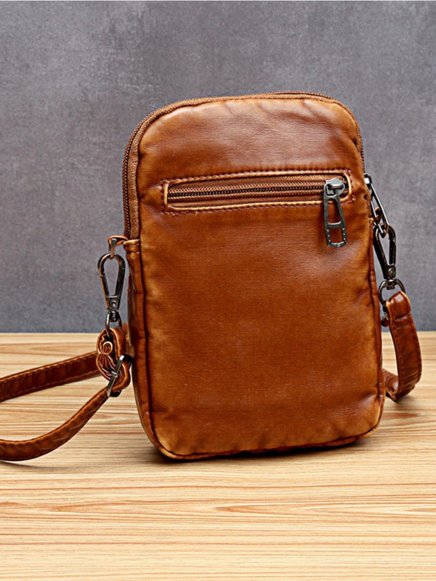 Quilted Pattern Phone Wallet Studded & Bow Decor With Earphone Hole