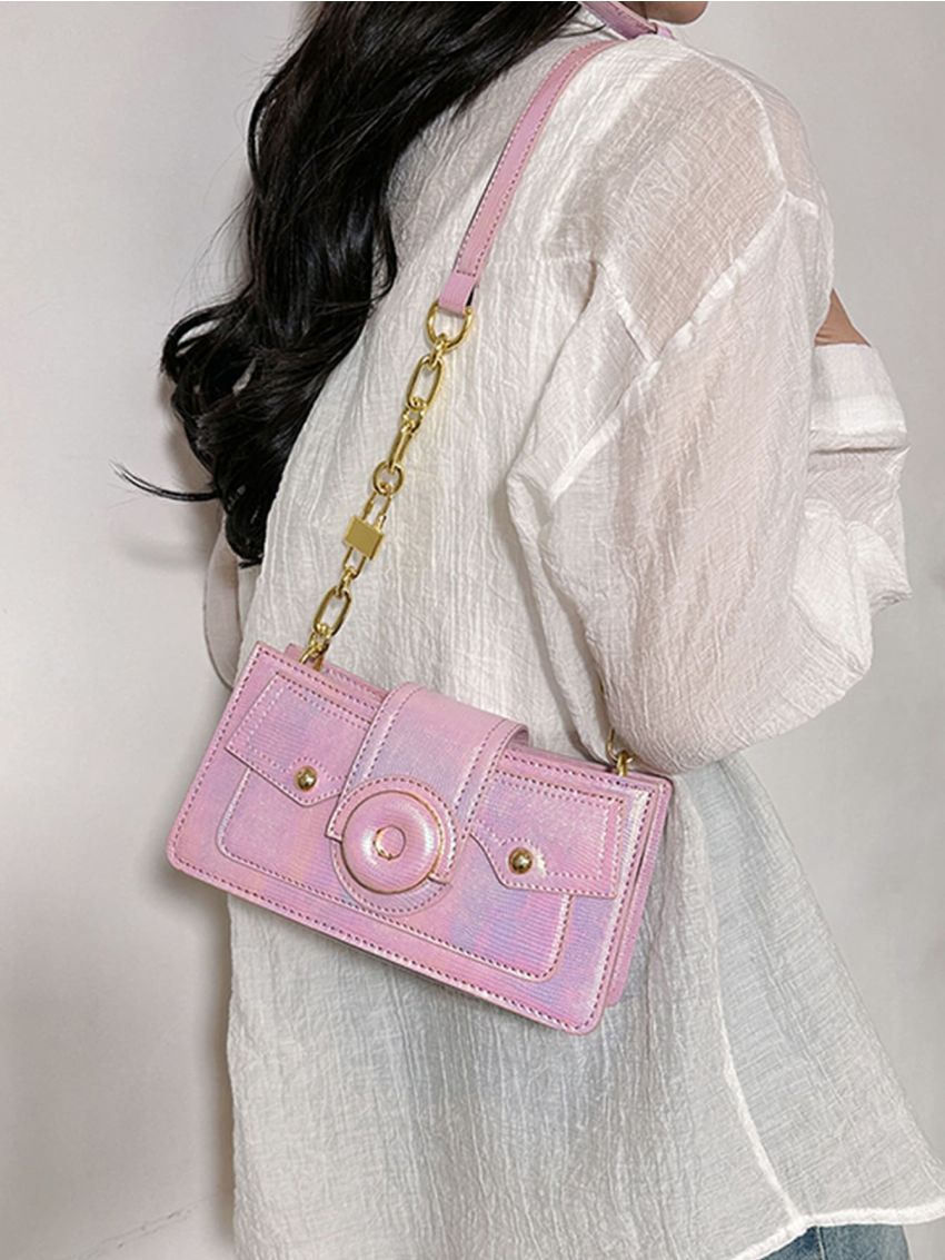 Holographic Square Bag Small Flap