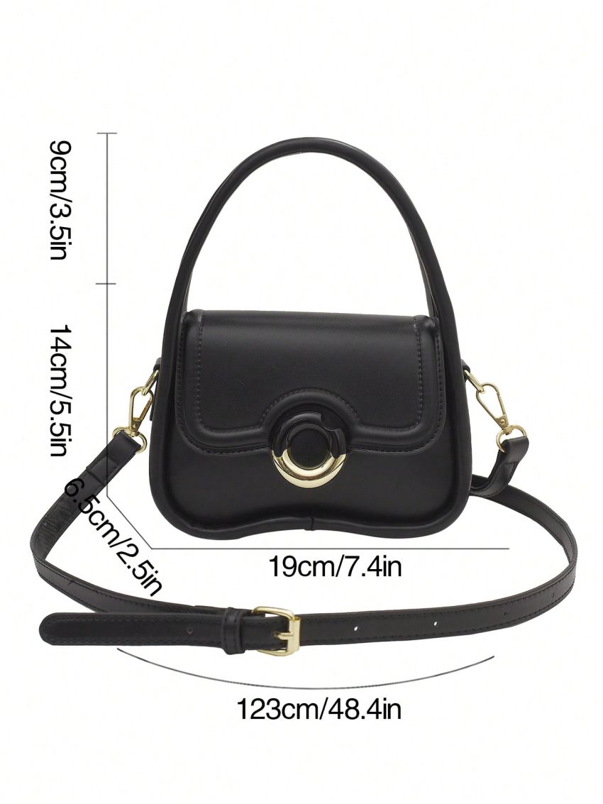 Minimalist Novelty Bag Mini Flap Black
