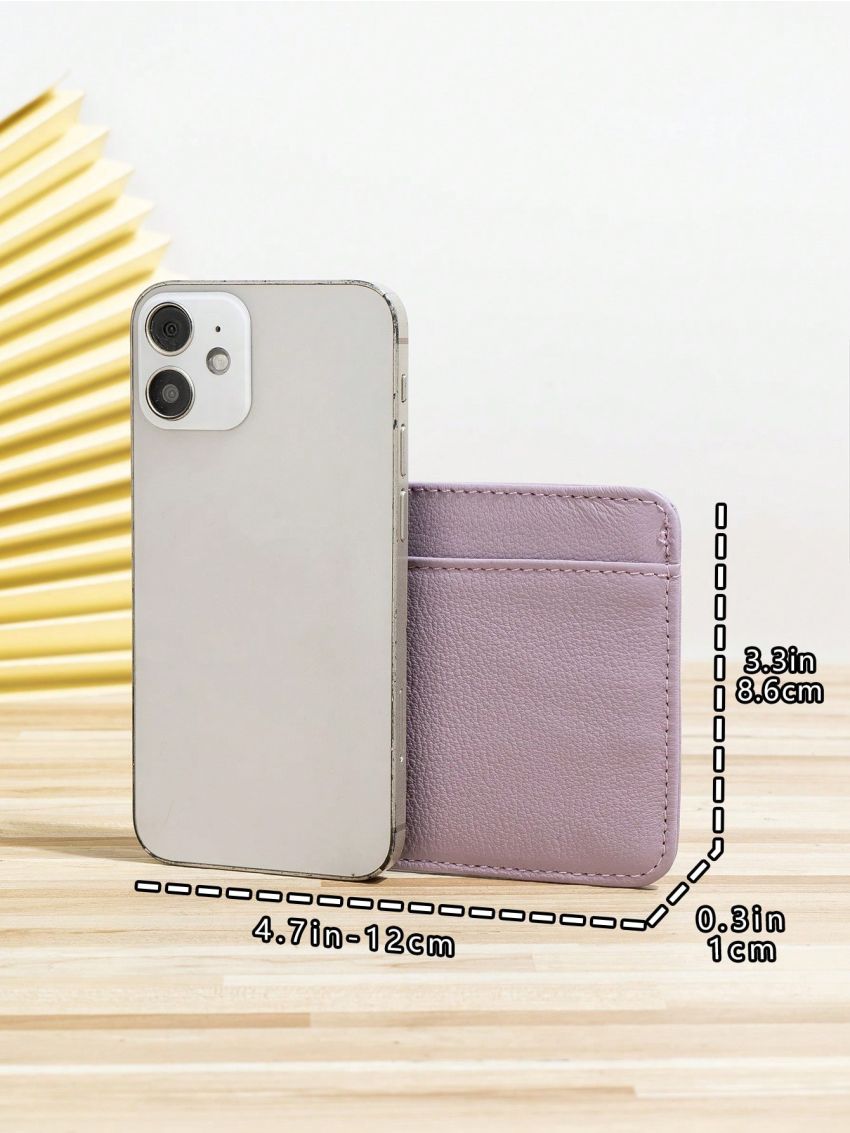 Litchi Embossed Classic Card Holder Genuine Leather Slim