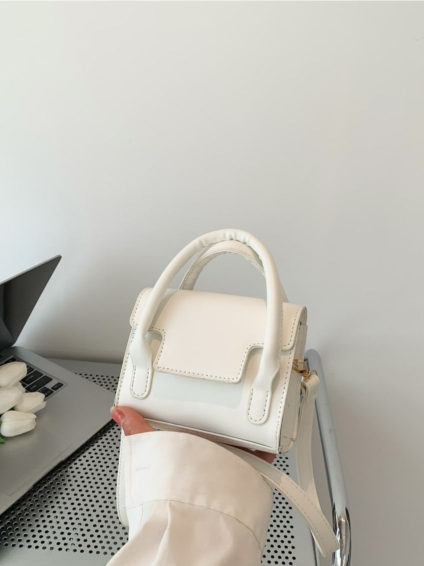 Mini Square Bag Solid Color Double Handle