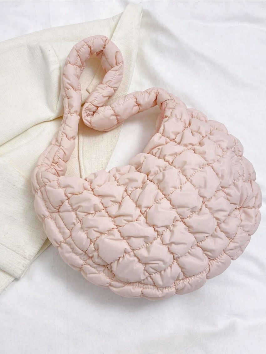 Large Capacity Ruched Bag Solid Color