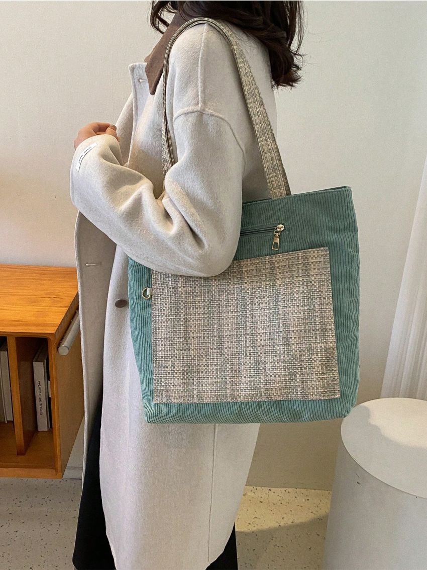 Medium Shopper Bag Multi-Pocket Zipper