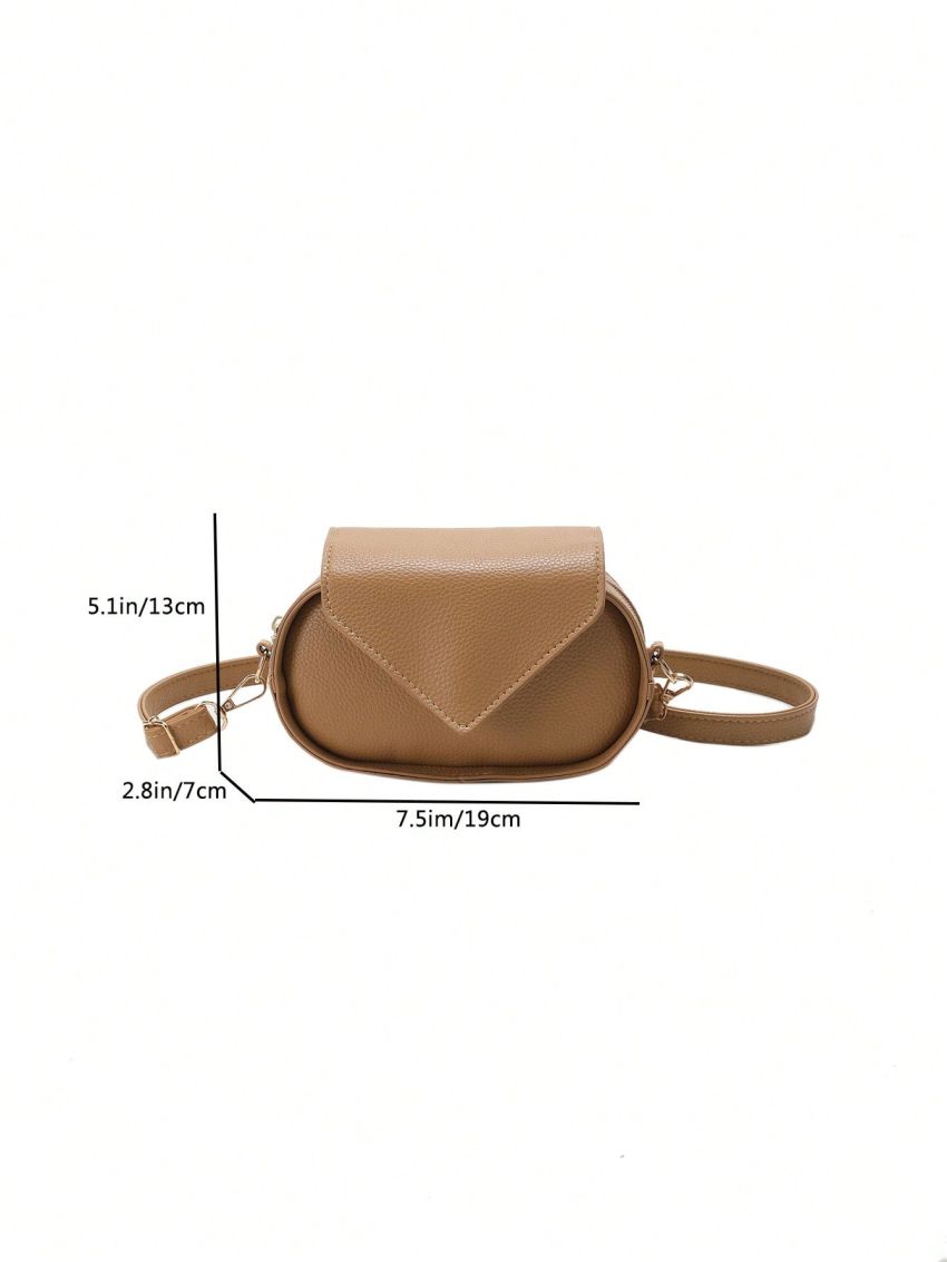 Mini Novelty Bag PU Flap Brown Litchi Embossed