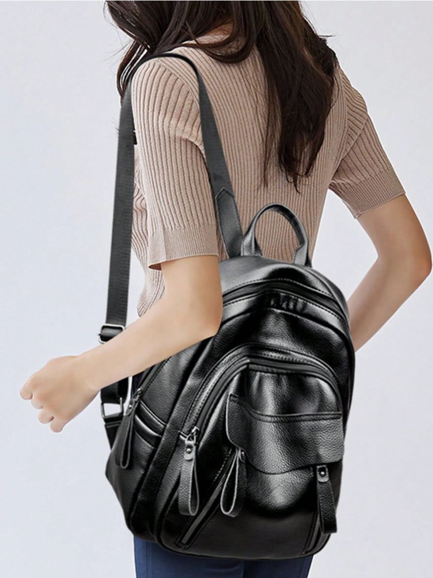 Medium Fashion Backpack Solid Color