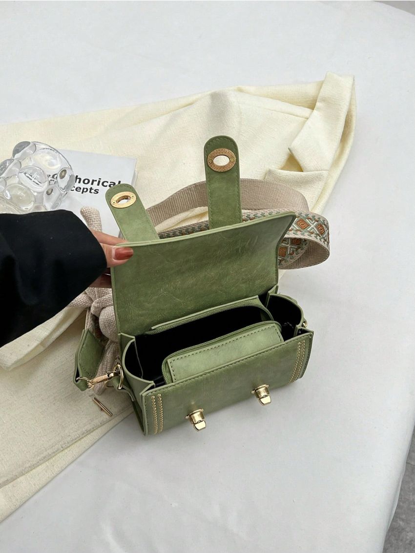 Mini Satchel Bag Twist Lock Top Handle