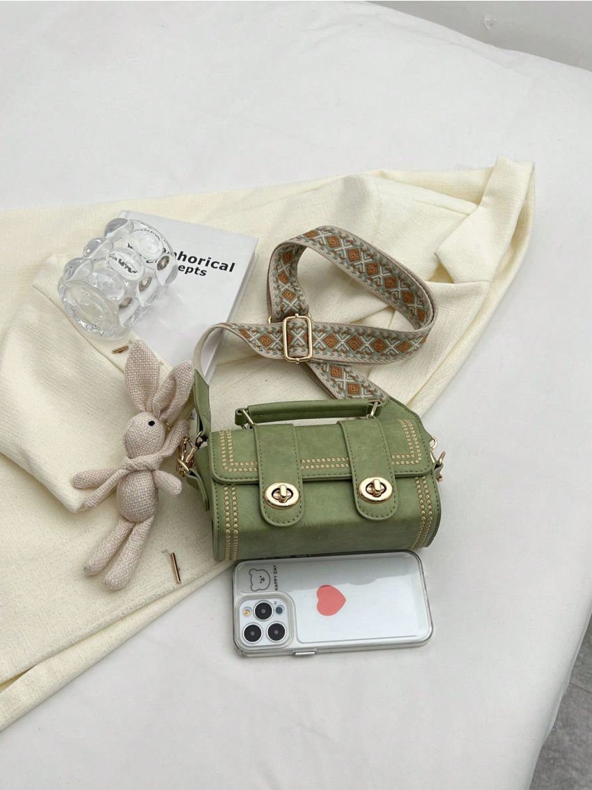 Mini Satchel Bag Twist Lock Top Handle