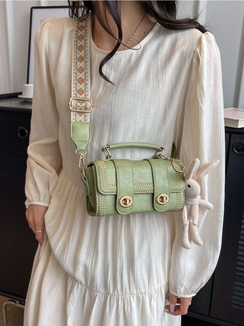 Mini Satchel Bag Twist Lock Top Handle