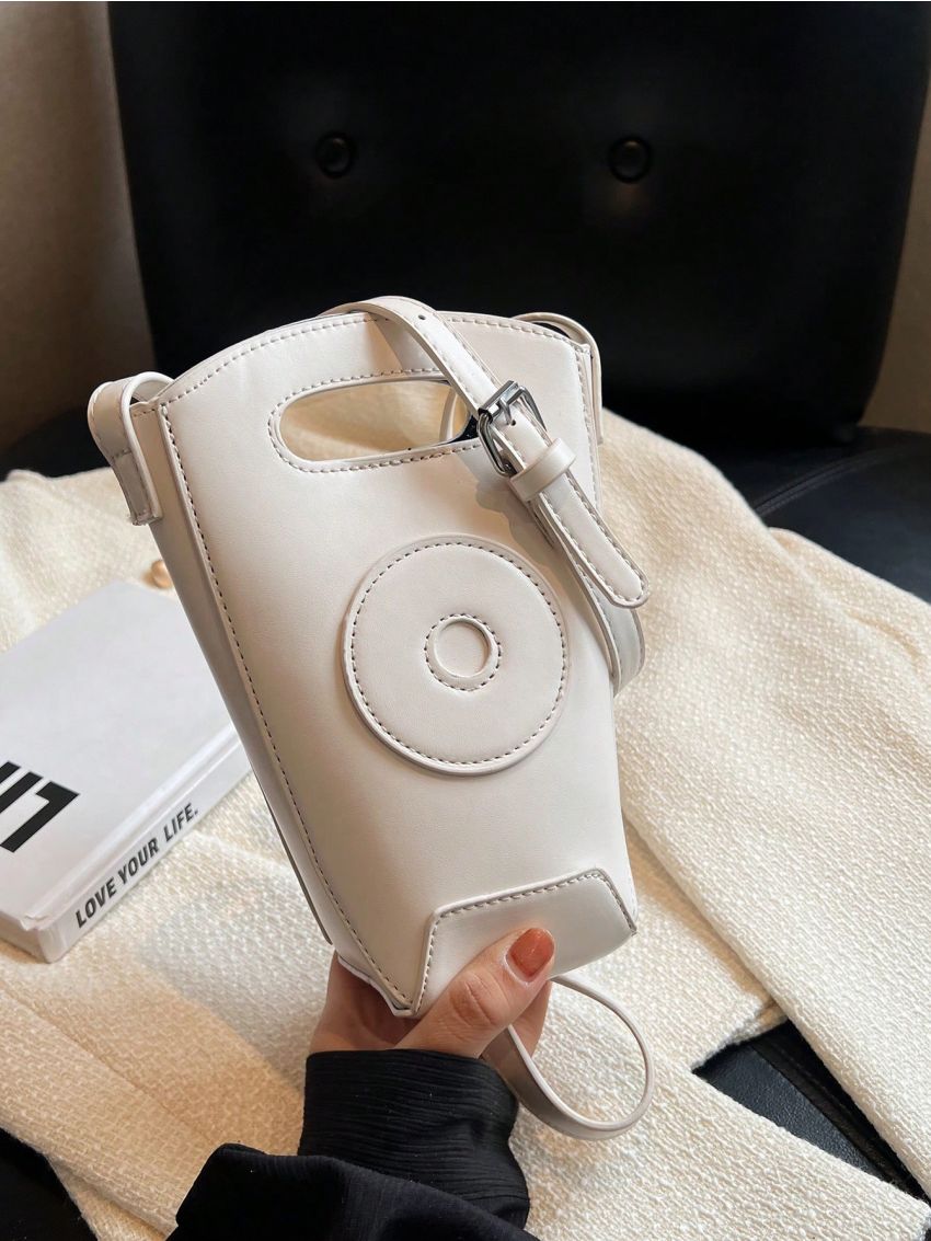 Mini Novelty Bag Beige Minimalist Double Handle For Daily