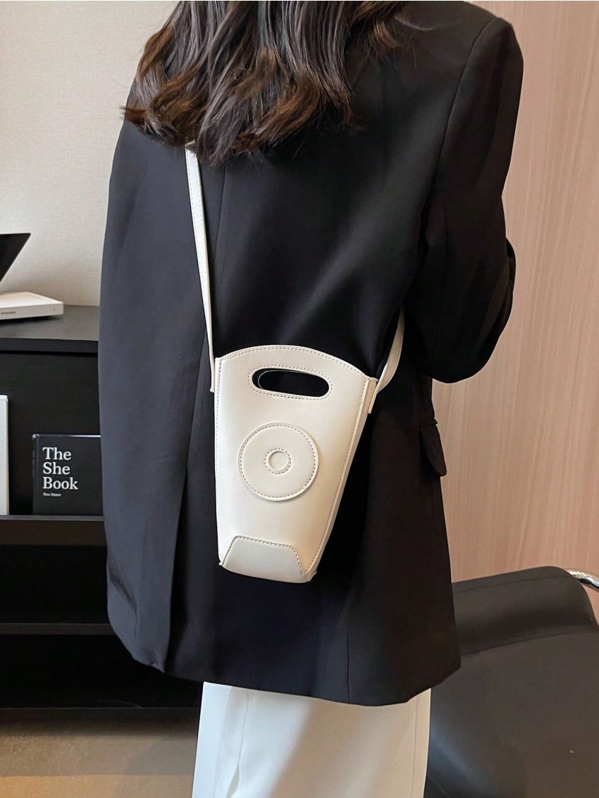 Mini Novelty Bag Beige Minimalist Double Handle For Daily