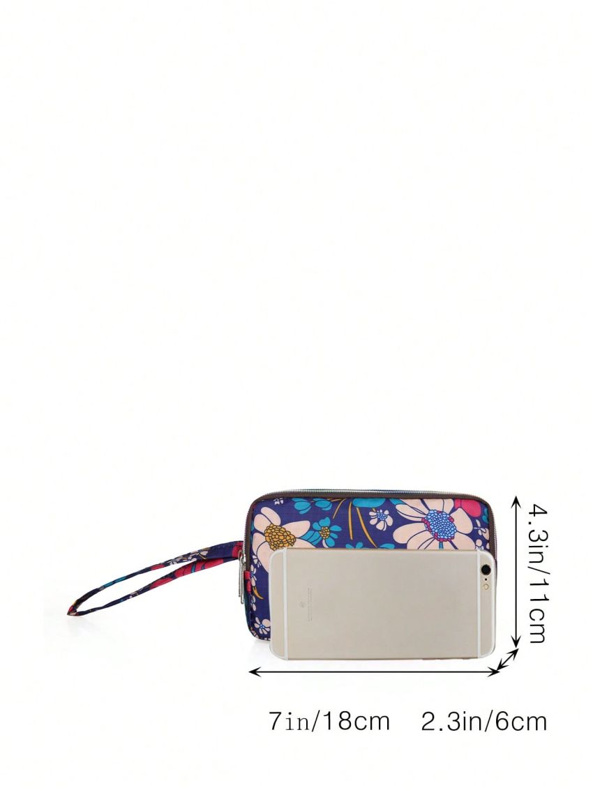 Mini Floral Pattern Phone Wallet For Daily