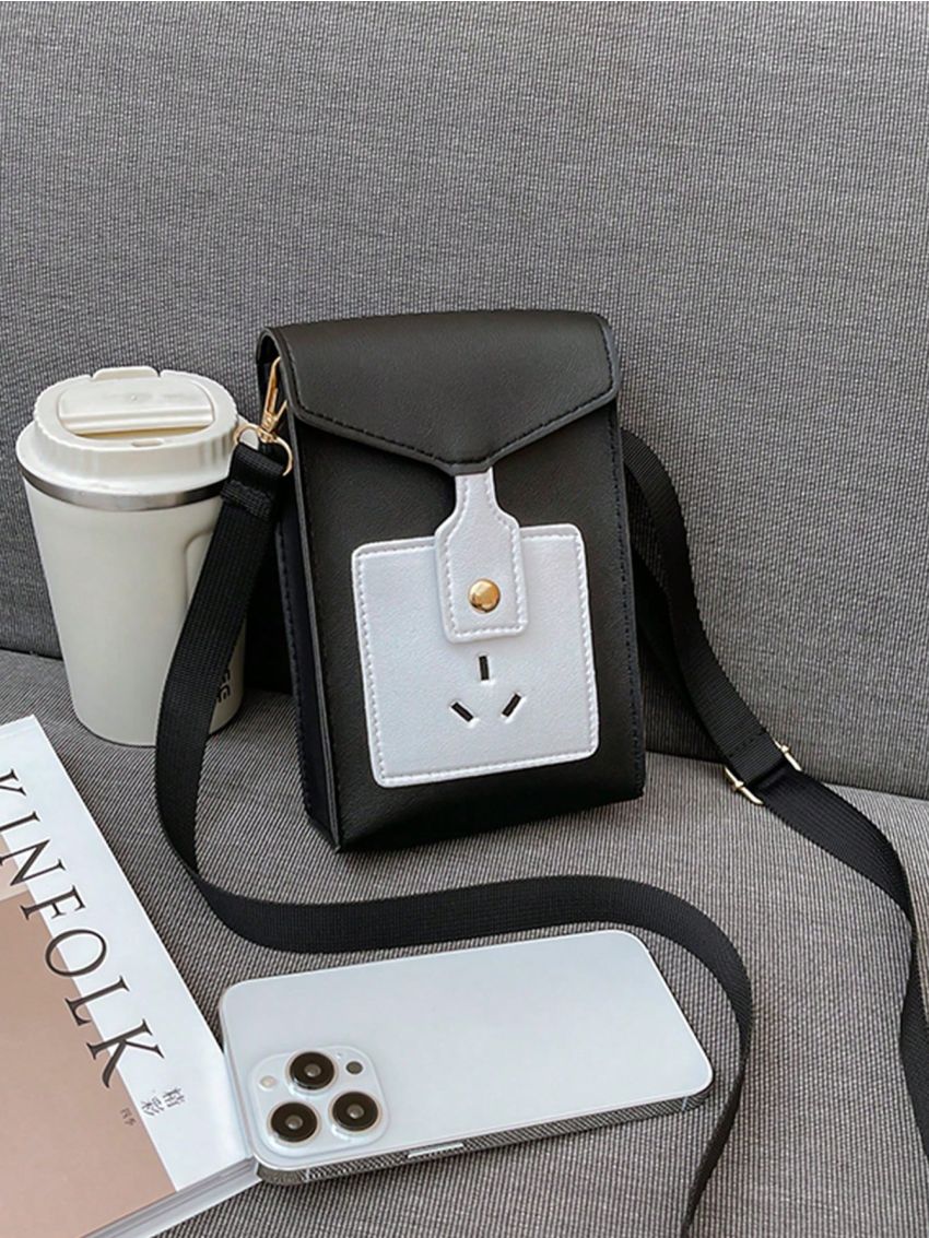 Colorblock Phone Wallet PU