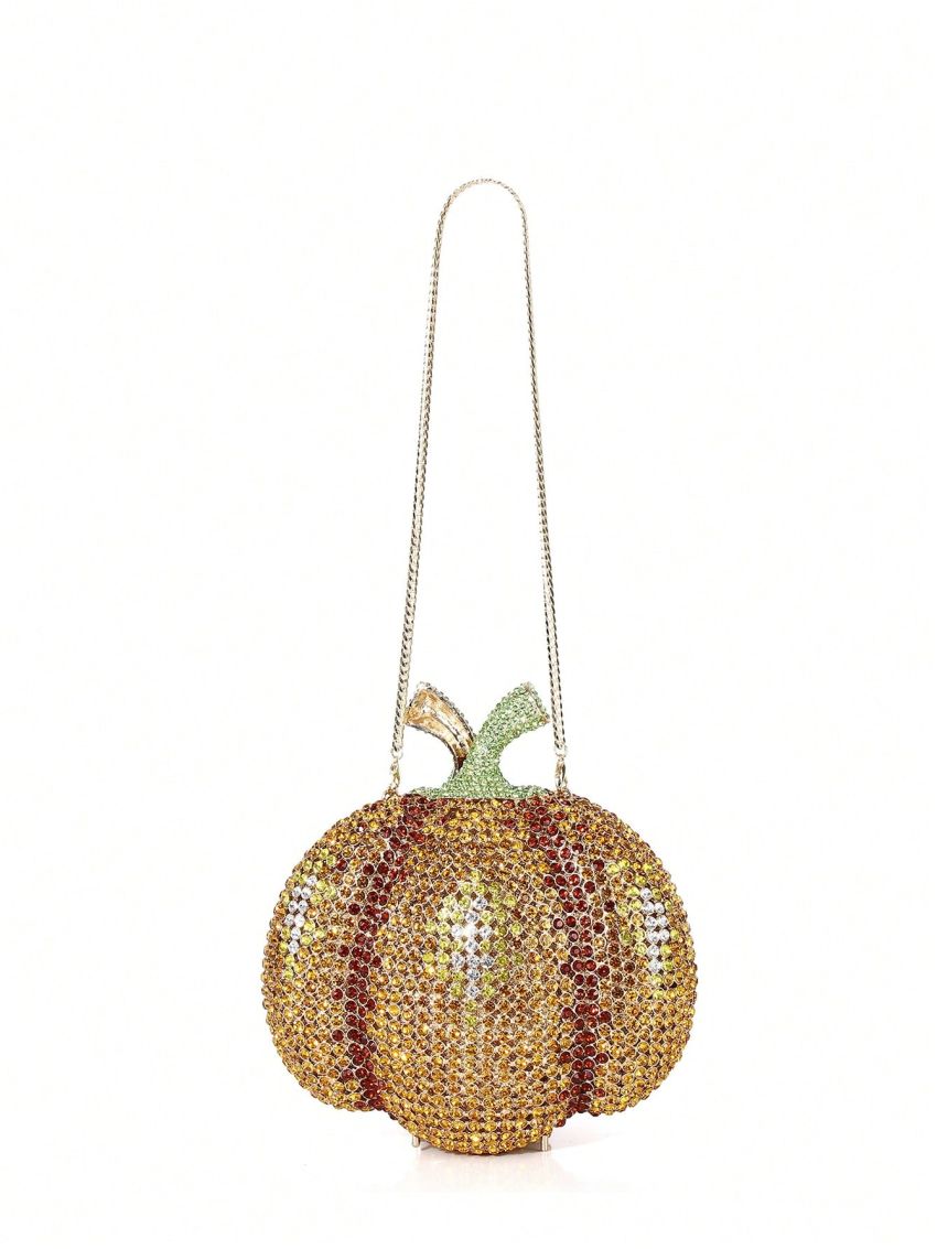 Mini Box Bag Rhinestone Apple Design Glamorous Chain