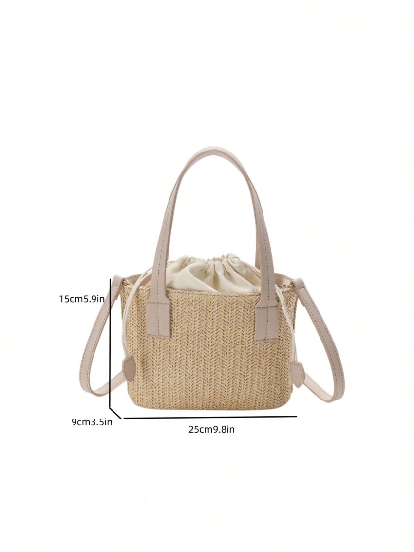 Drawstring Straw Bag Vacation