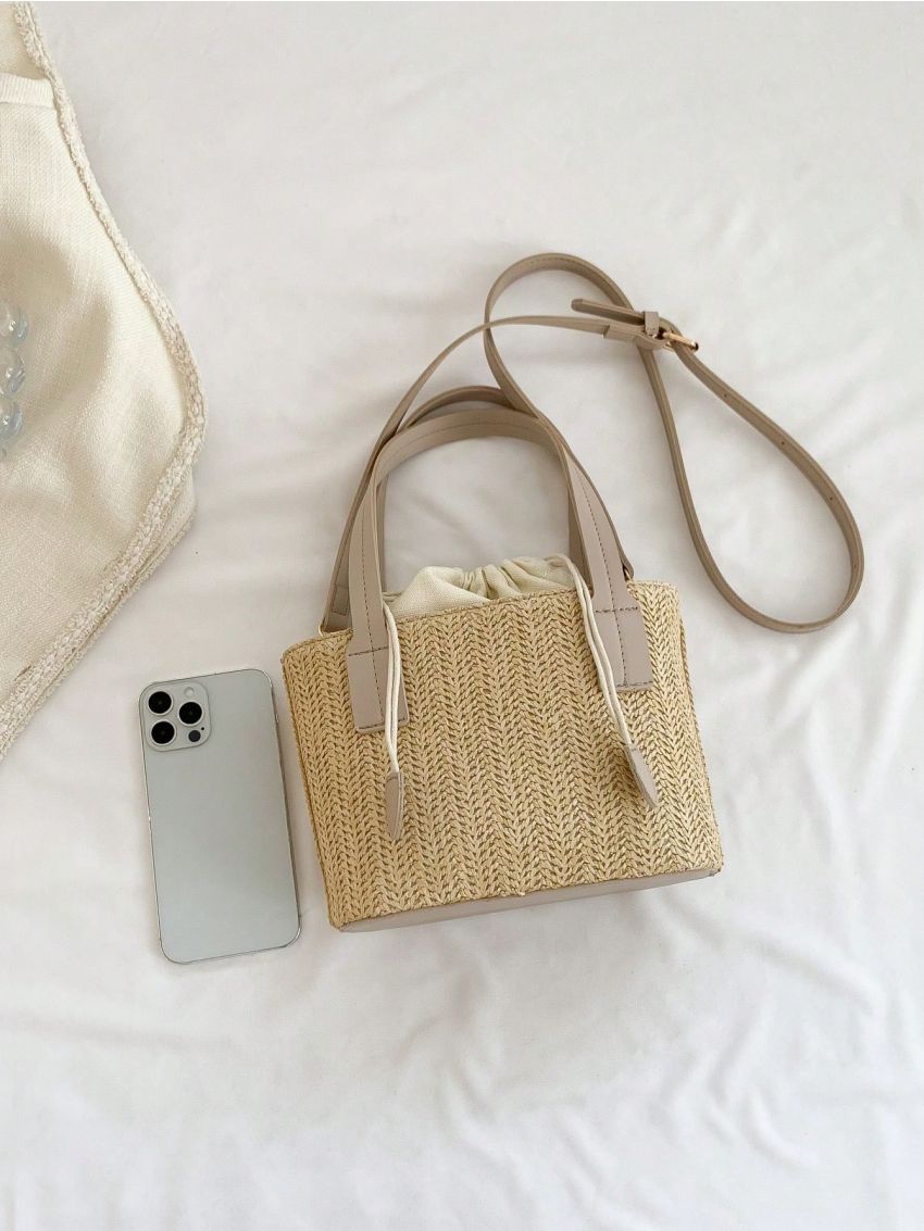 Drawstring Straw Bag Vacation