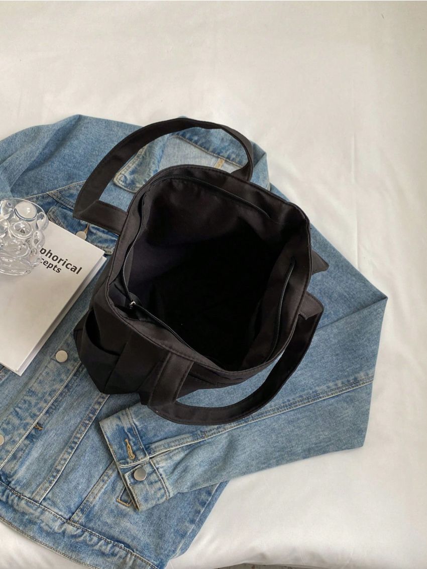 Medium Tote Bag Double Handle Solid Color