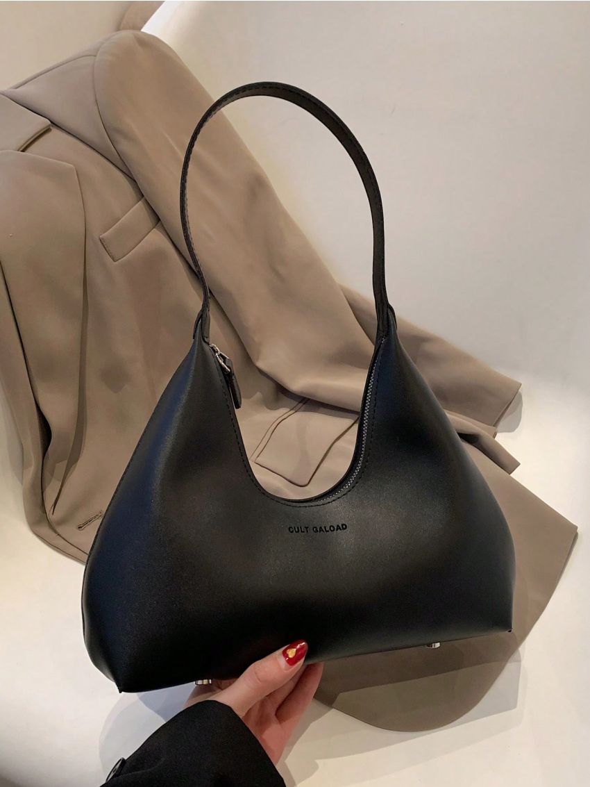 Medium Hobo Bag Black Fashionable Top Handle For Daily