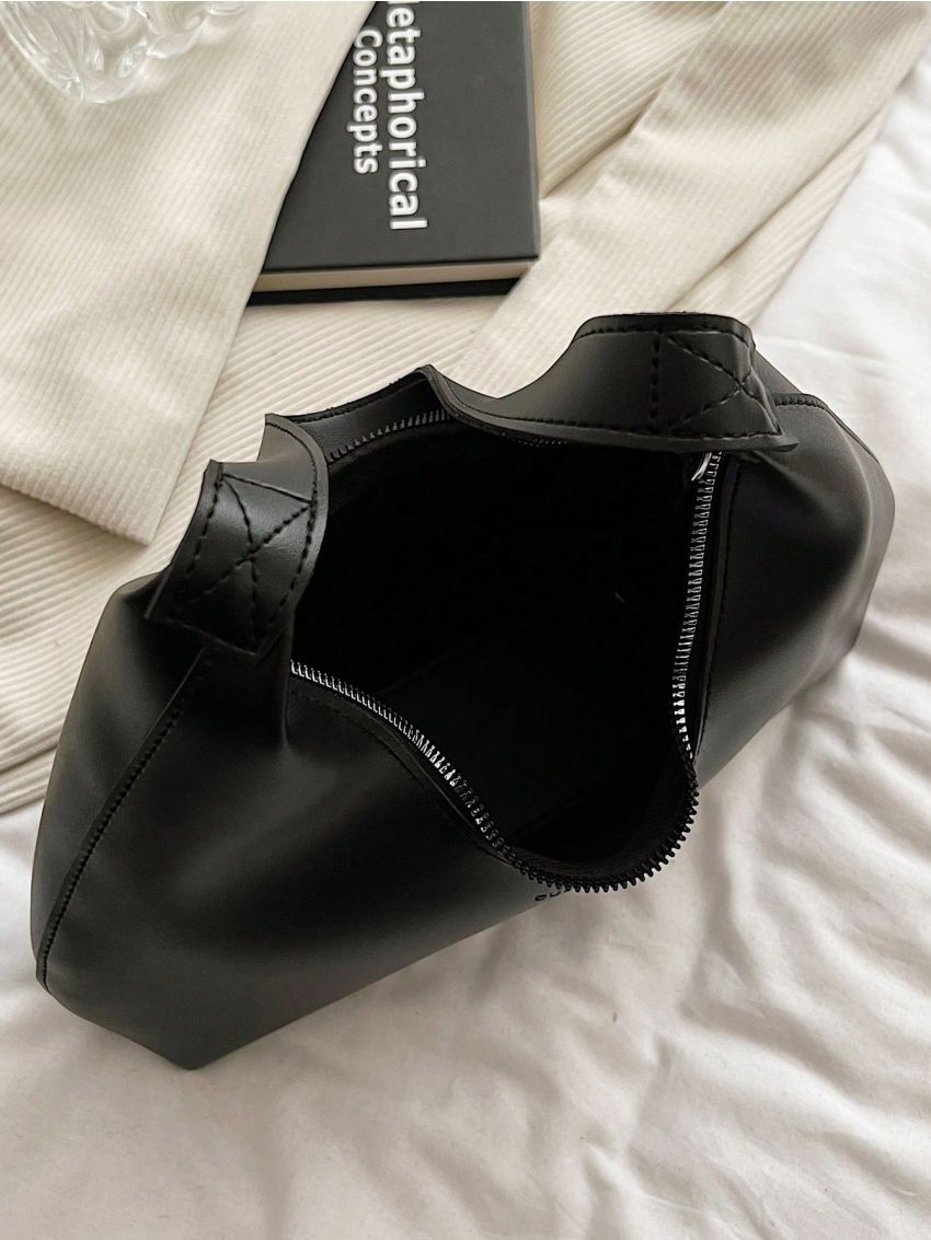 Medium Hobo Bag Black Fashionable Top Handle For Daily