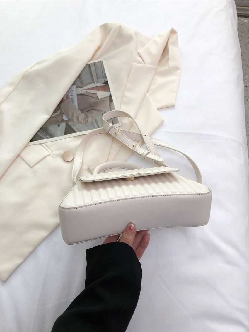 Small Satchel Bag Letter Detail Top Handle