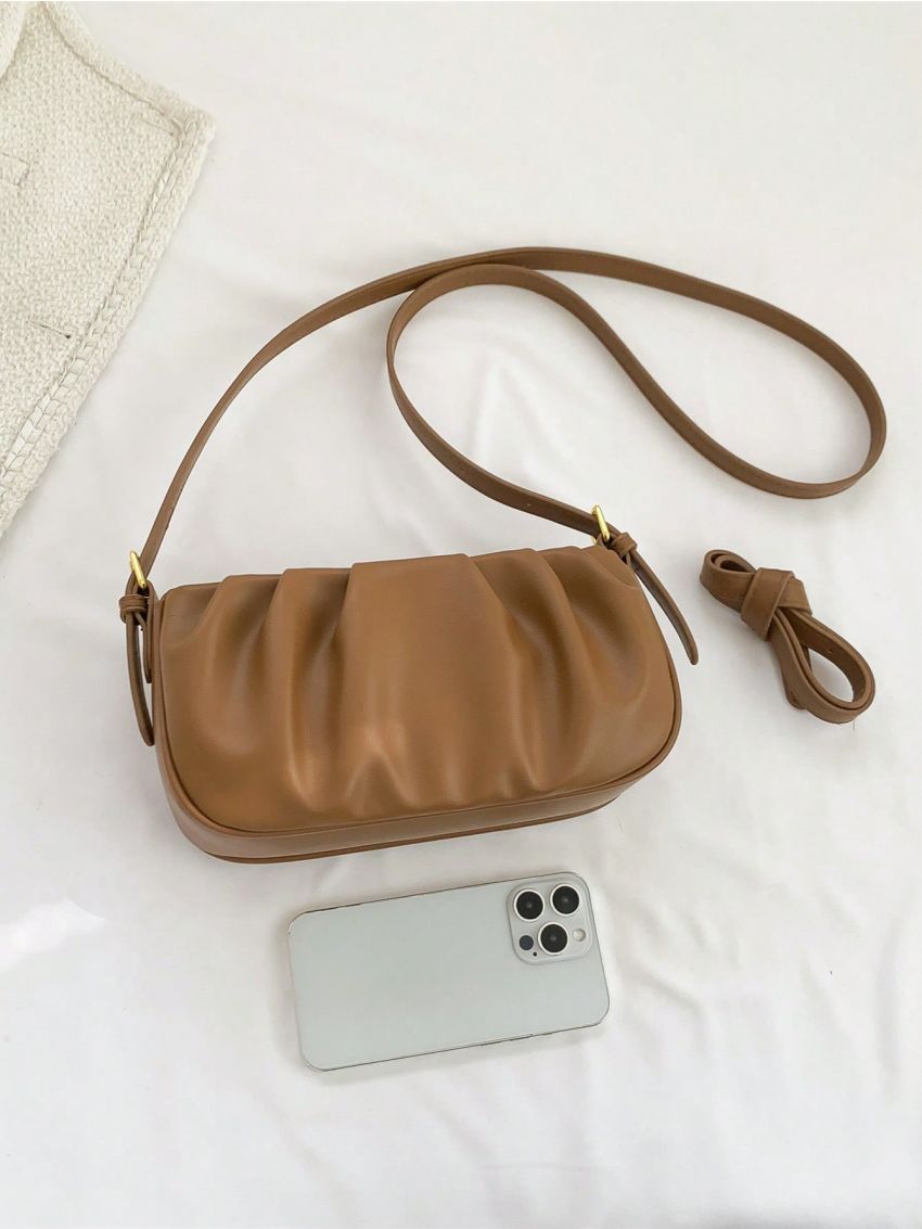 Fashion Solid Color Ruched Bag Baguette Bag Women's Bag Shoulder Bag