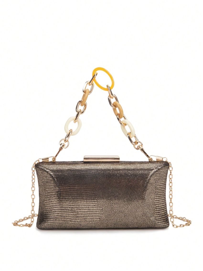 Mini Box Bag Glitter Chain Strap