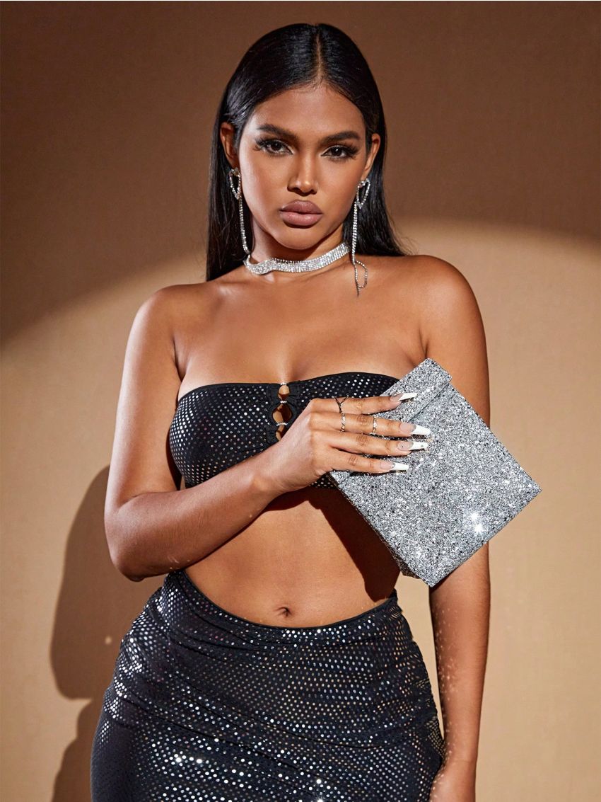 Mini Glitter Design Evening Bag