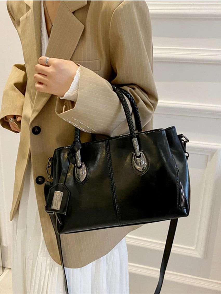 Vintage Design Square Bag Double Handle