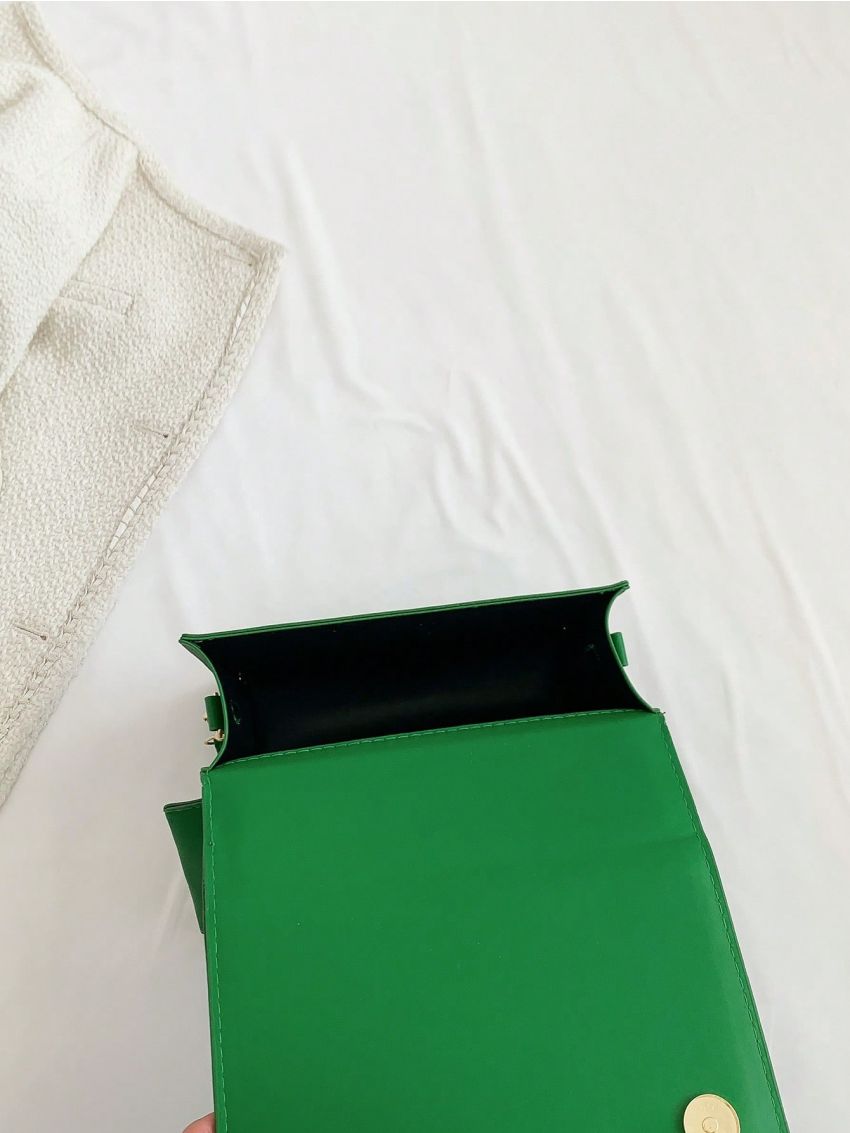 Minimalist Square Bag With Coin Purse Green