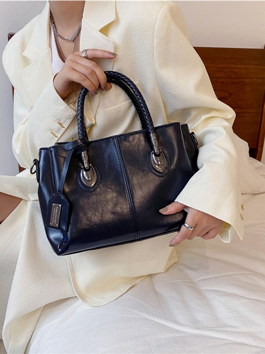 Vintage Design Square Bag Double Handle