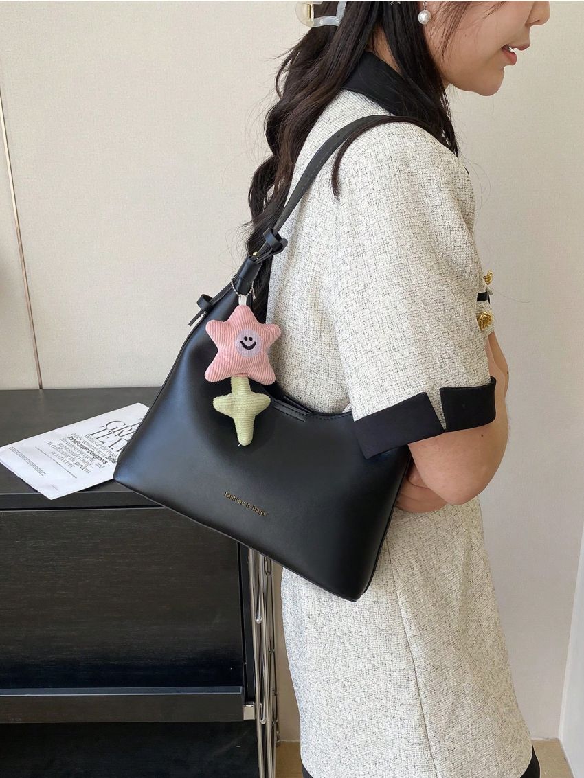 Medium Shoulder Bag Letter Embossed Detail