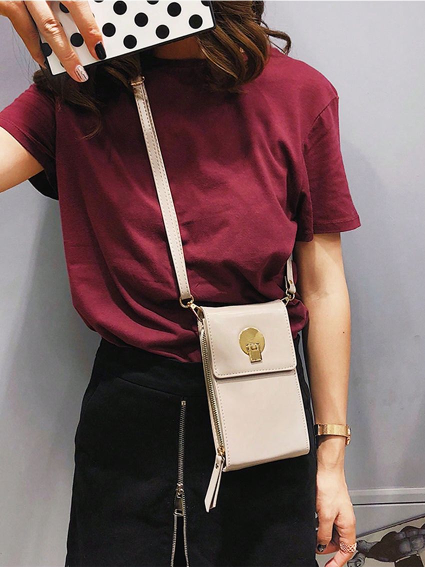 Metallic Metal Decor Phone Wallet