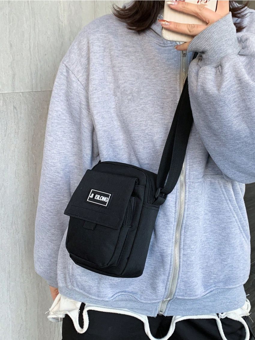 Mini Square Bag Letter Patch Adjustable Strap For Daily