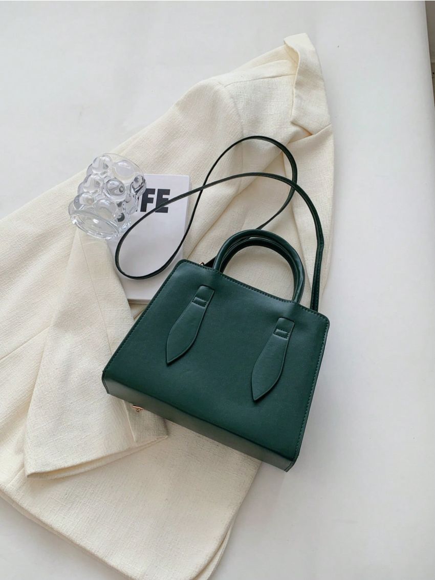 Small Square Bag Letter Pattern Double Handle