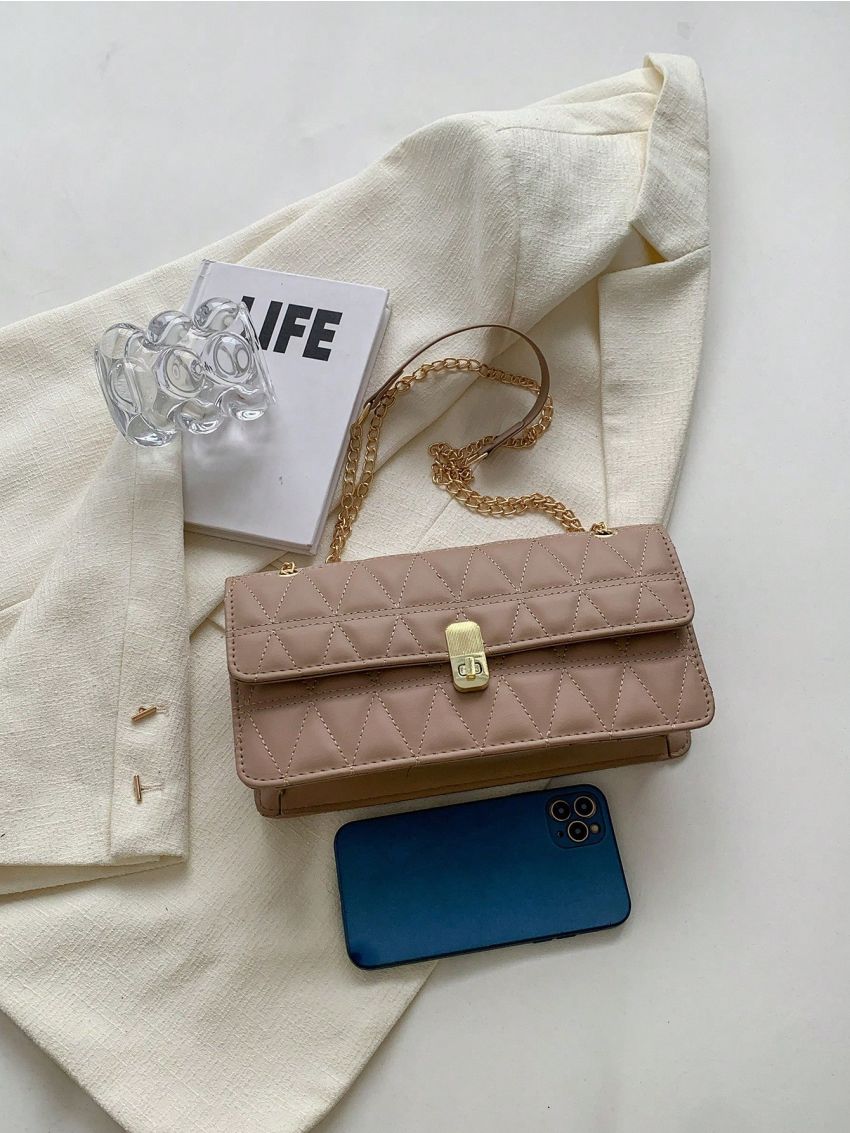 Medium Baguette Bag Quilted Chain Strap