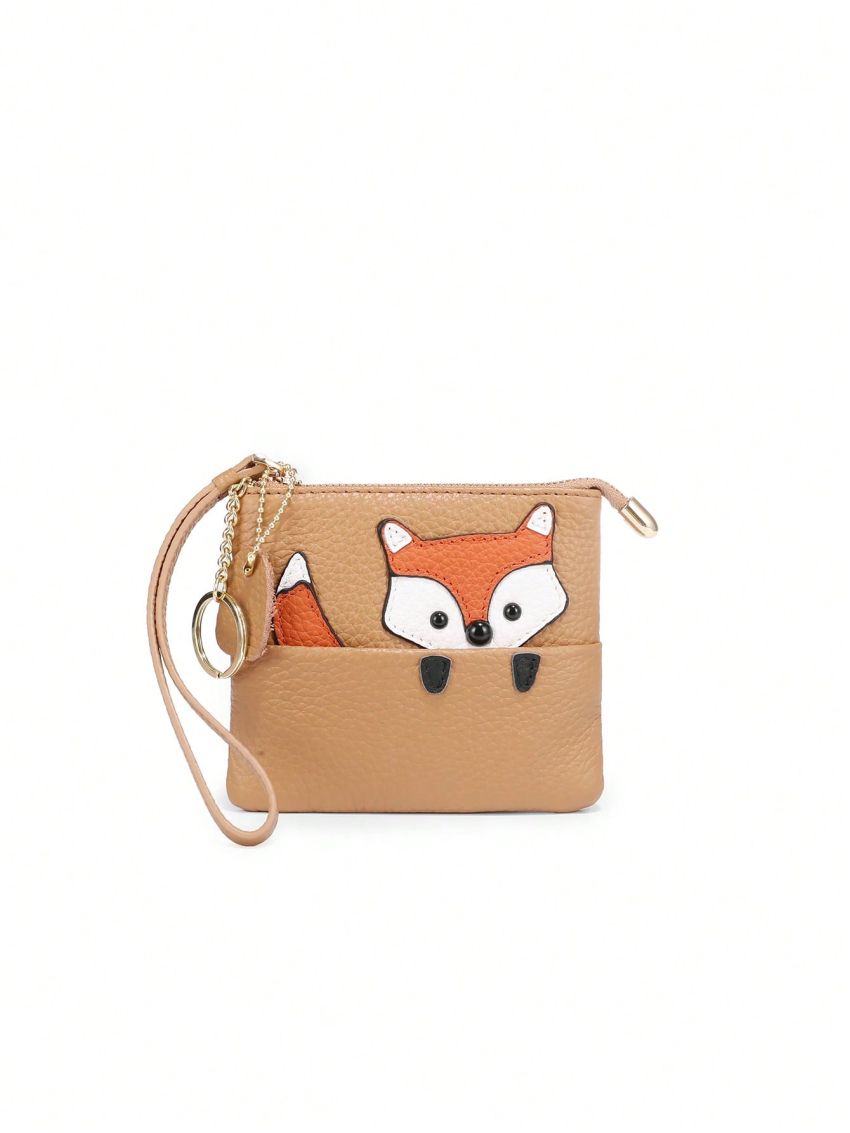 Cartoon Graphic Coin Purse Genuine Leather Zipper