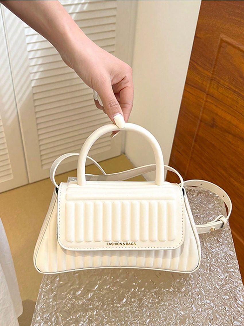 Small Satchel Bag Letter Detail Top Handle