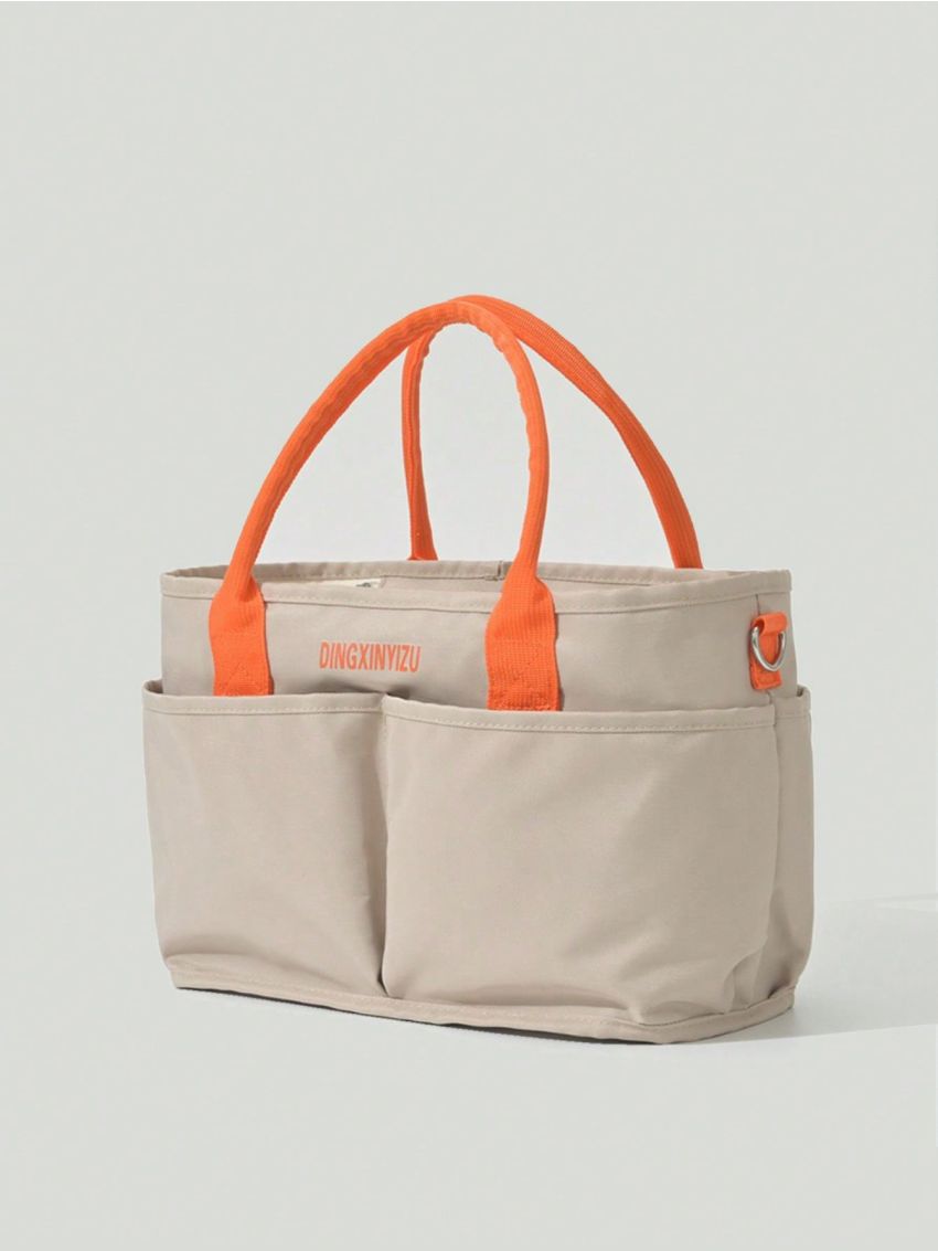 Letter Graphic Insulated Lunch Bag Multi-Pocket