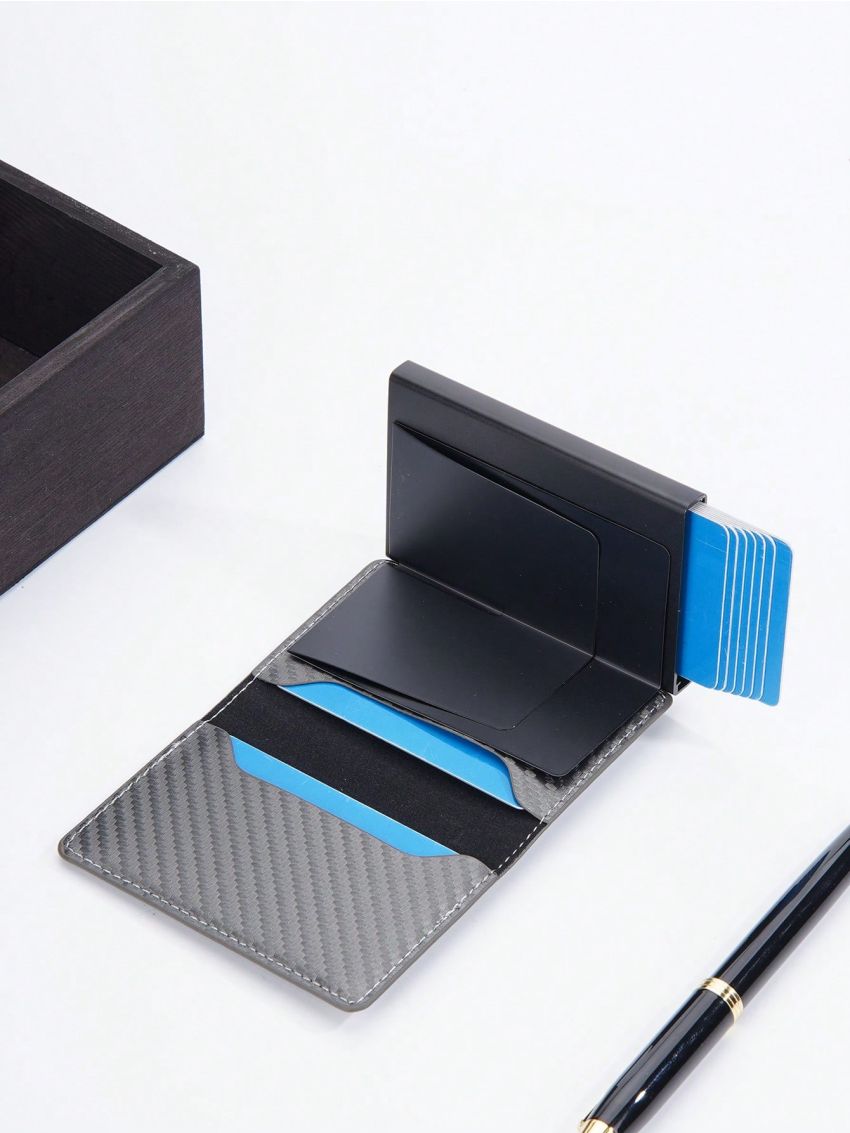 Colorblock Pop Out Card Hold RFID Blocking Card Slot