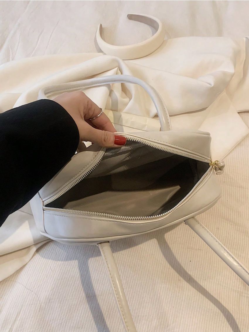 Minimalist Shoulder Tote Bag Small Double Handle