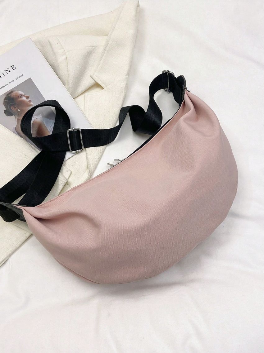 Medium Hobo Bag With Zipper White