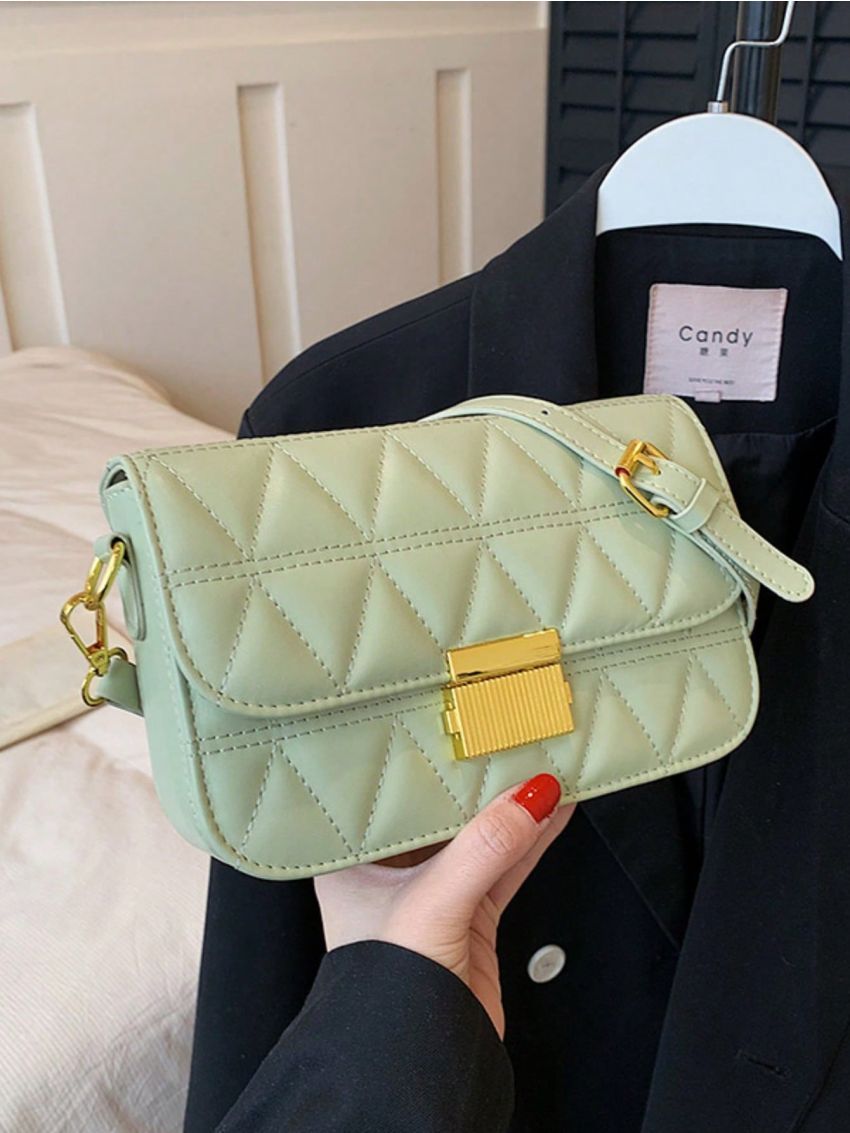 Quilted Square Bag Flap PU