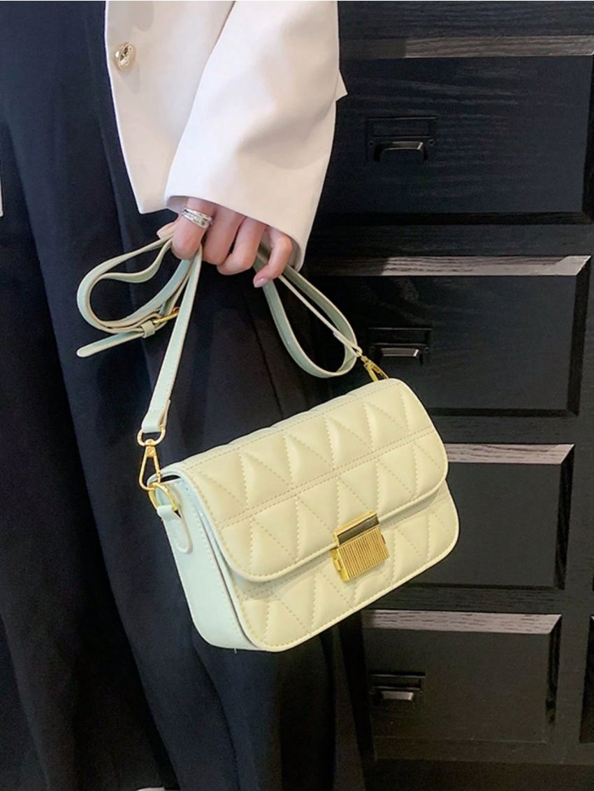 Quilted Square Bag Flap PU